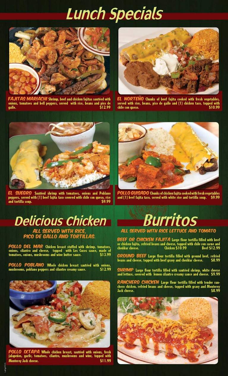 Los Cucos Mexican Cafe Xvii - Houston, TX menu_pic
