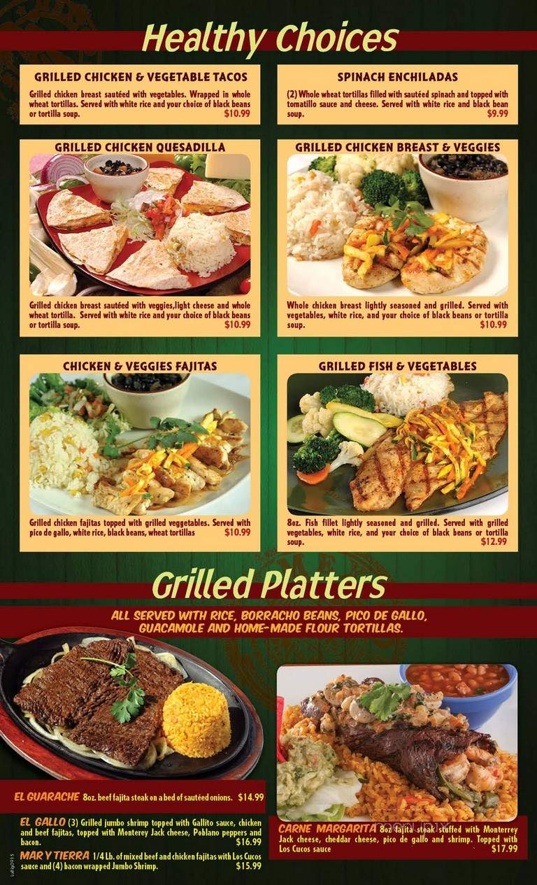 Los Cucos Mexican Cafe Xvii - Houston, TX menu_pic