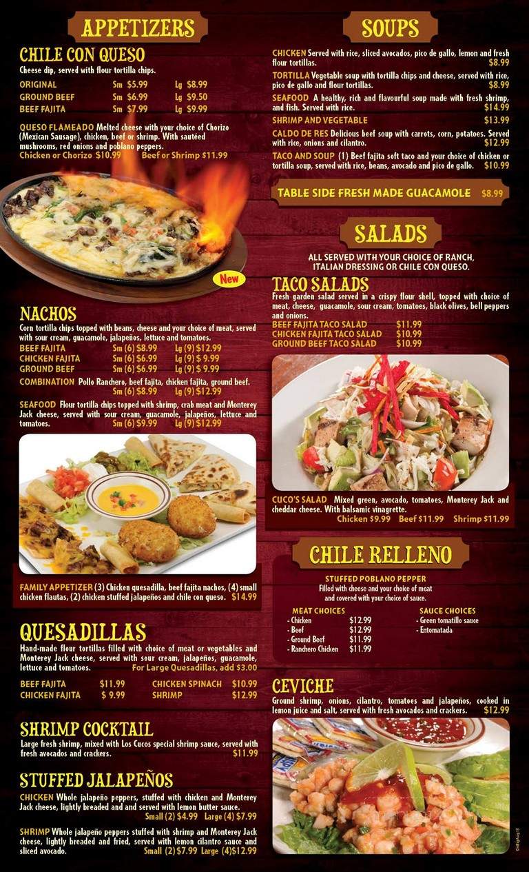 Los Cucos Mexican Cafe Xvii - Houston, TX menu_pic