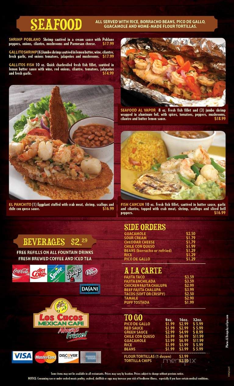 Los Cucos Mexican Cafe Xvii - Houston, TX menu_pic