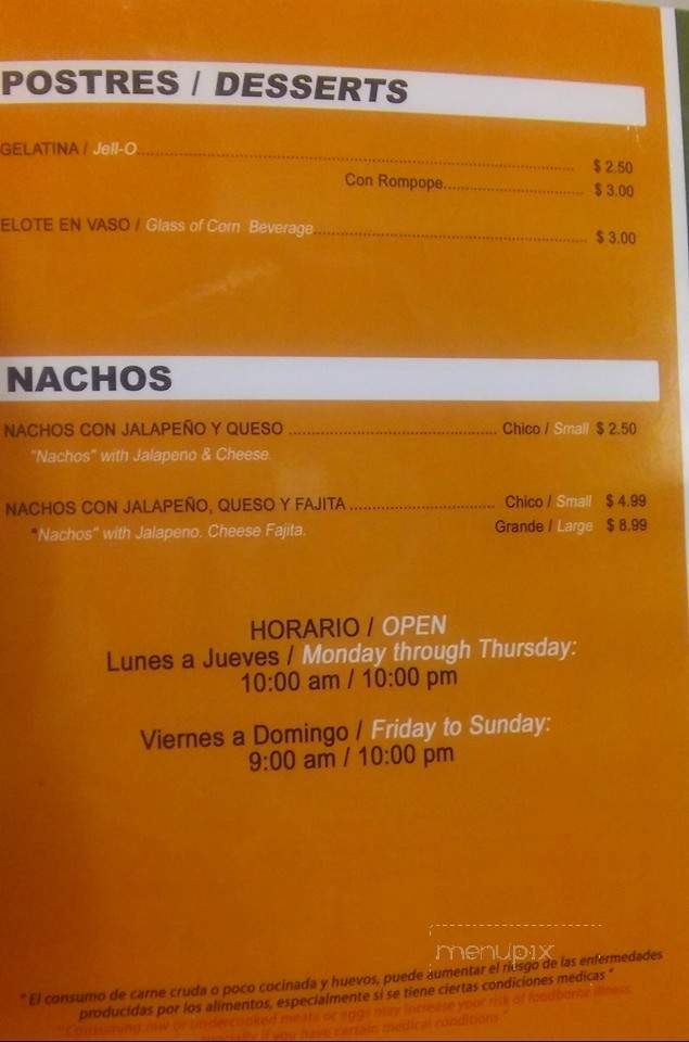 Tacqueria Michoacan - Houston, TX menu_pic