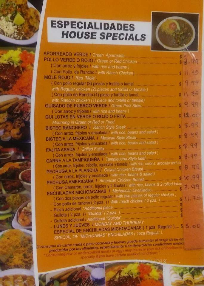 Tacqueria Michoacan - Houston, TX menu_pic