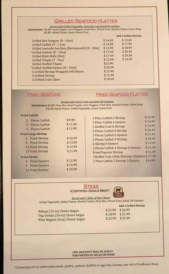 Sam's Seafood - Houston, TX menu_pic