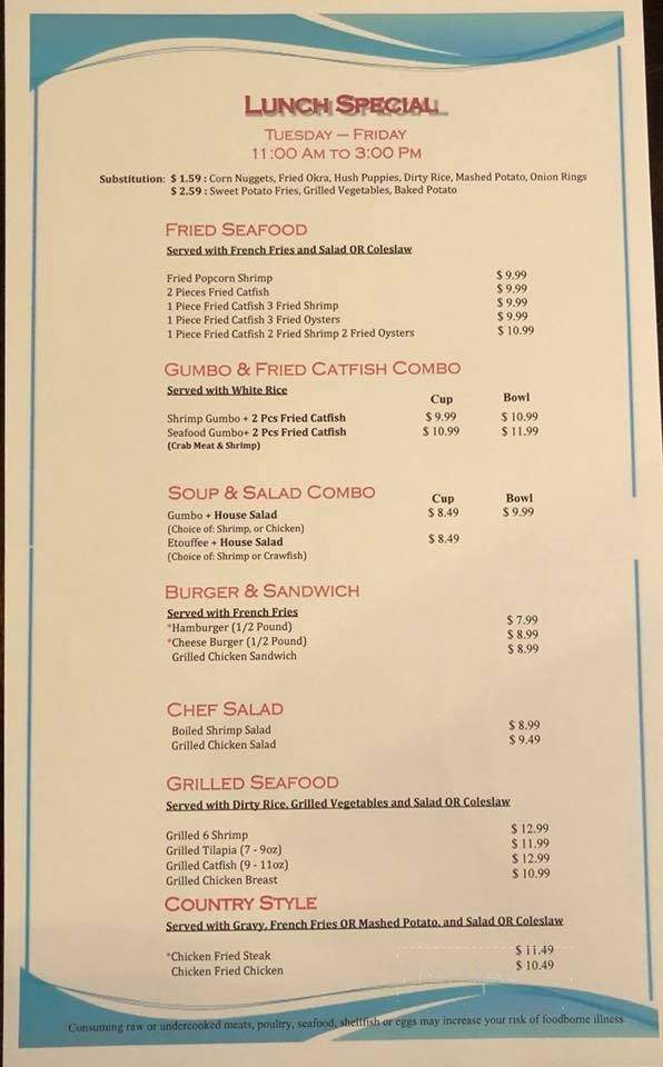 Sam's Seafood - Houston, TX menu_pic