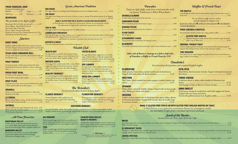 Le Peep - Houston, TX menu_pic
