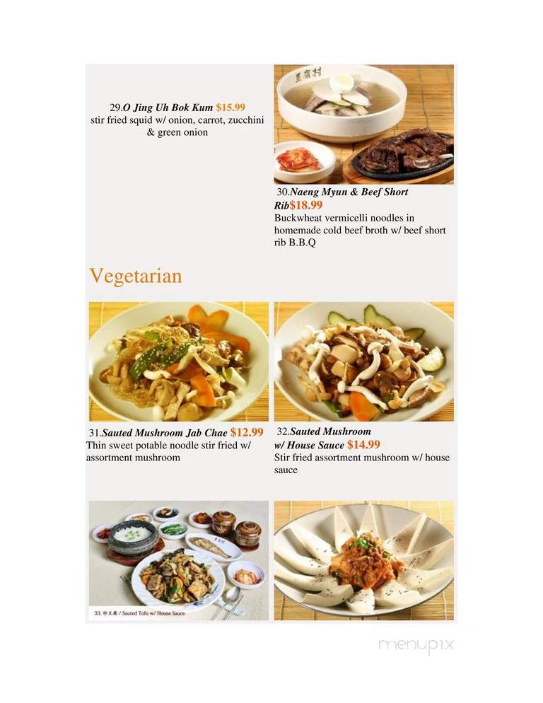 Tofu Village - Houston, TX menu_pic