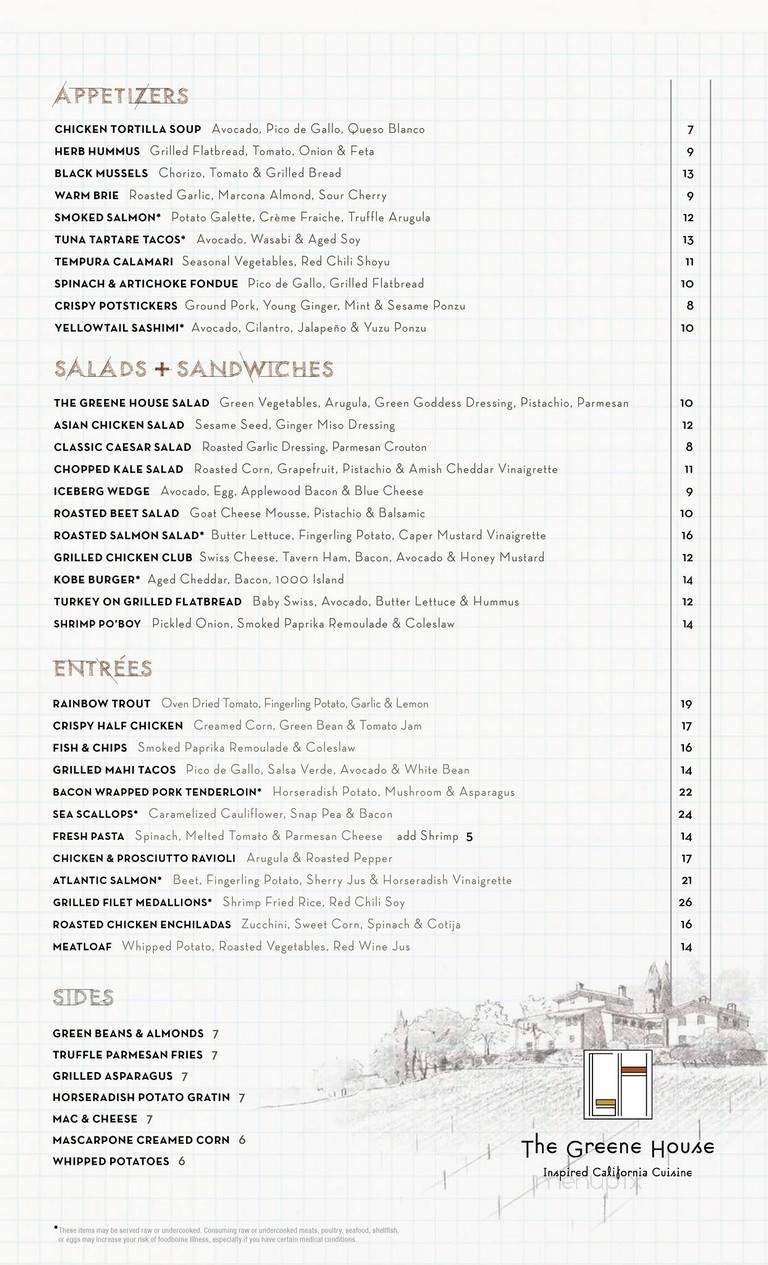 Greene House - Scottsdale, AZ menu_pic