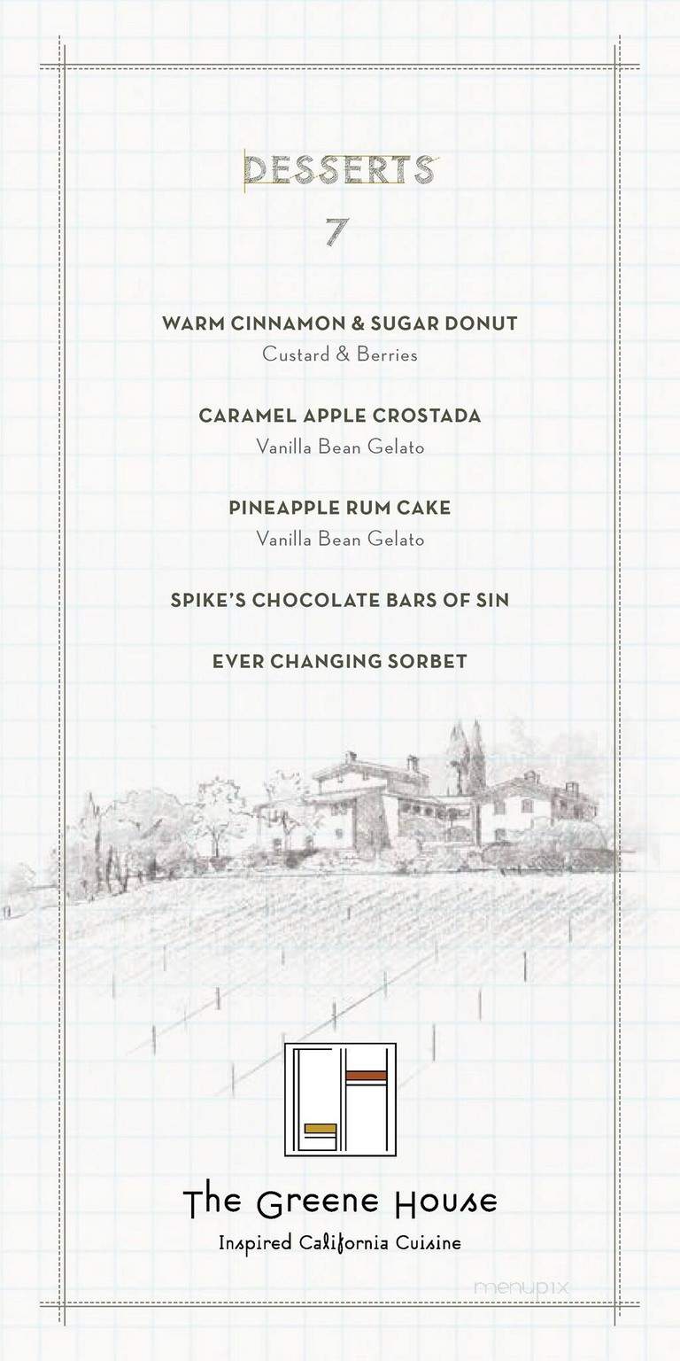Greene House - Scottsdale, AZ menu_pic