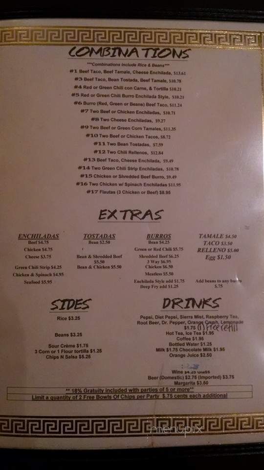Fajardo's Cafe - Glendale, AZ menu_pic