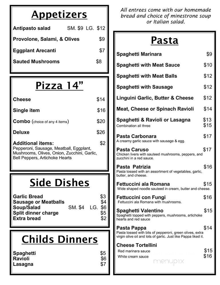 Vince's Little Star Italian - Cornville, AZ menu_pic