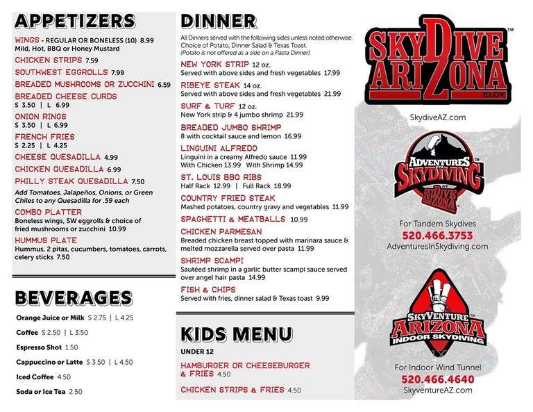 Bent Prop Saloon & Cookery - Eloy, AZ menu_pic
