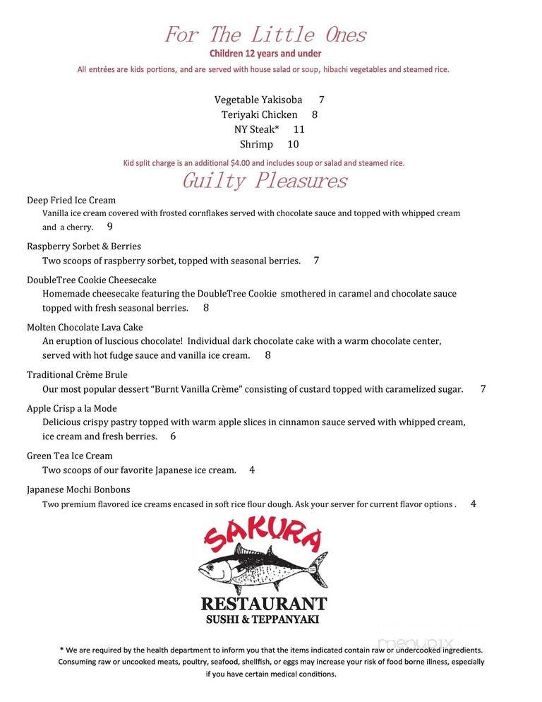 Sakura Restaurant at Radisson Woodlands Hotel - Flagstaff, AZ