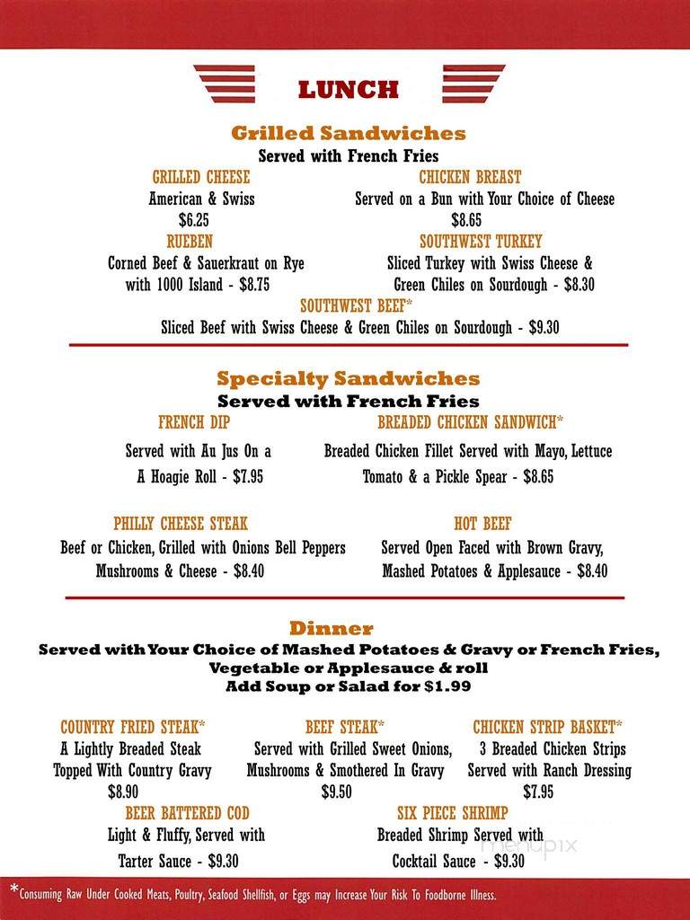 Sky Rider Coffee Shop - Marana, AZ menu_pic