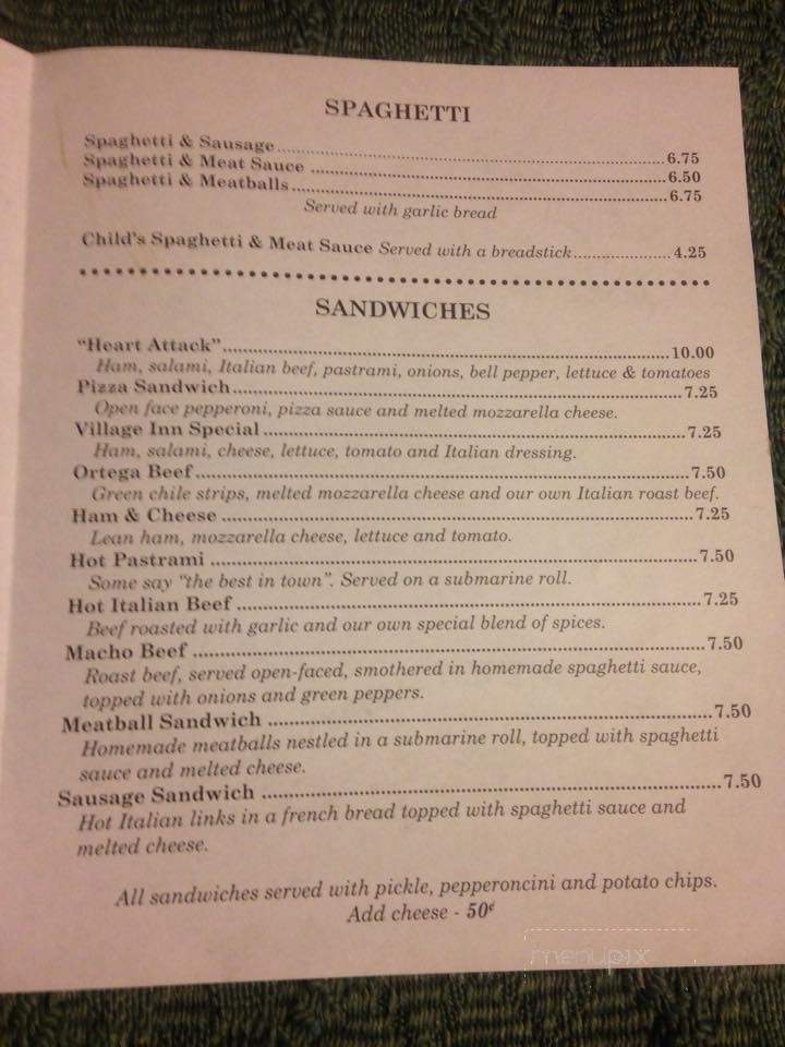 Village Inn Pizza Parlor - Yuma, AZ menu_pic