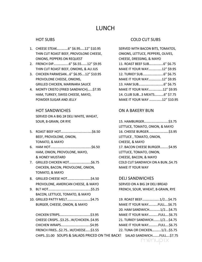 Goldsboro Bakery - Yuma, AZ menu_pic
