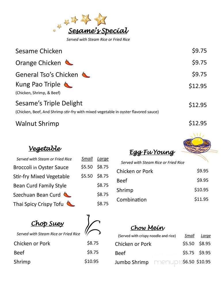 Sesame's Kitchen - Yuma, AZ menu_pic