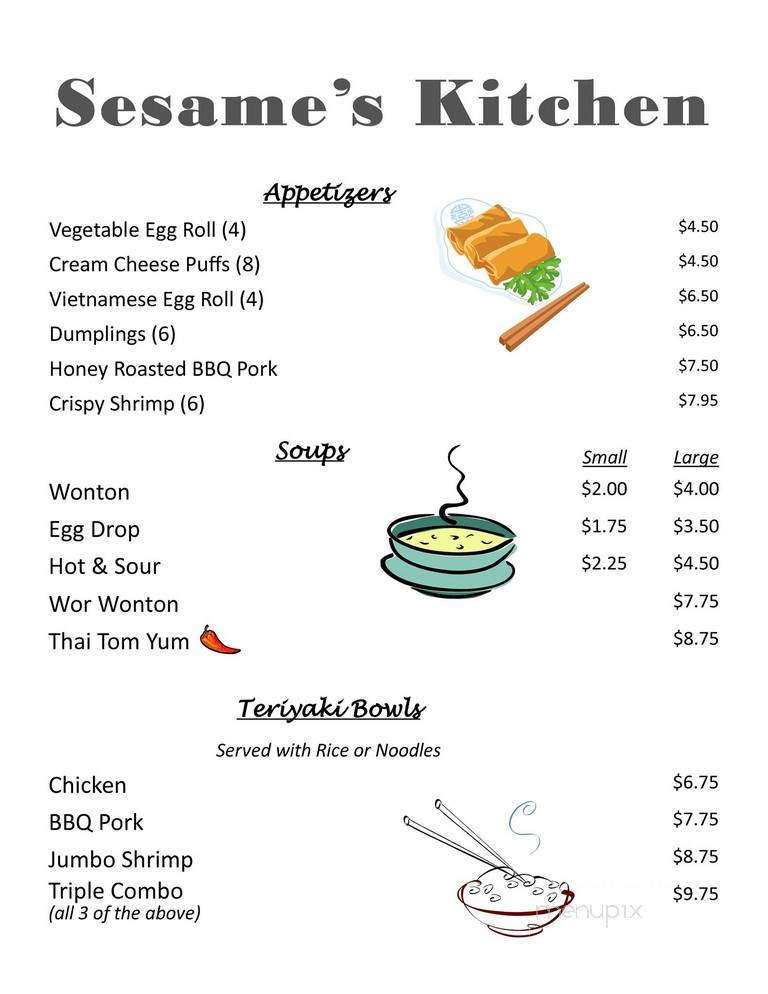Sesame's Kitchen - Yuma, AZ menu_pic