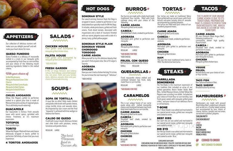 B K Carne Asada & Hot Dogs - Tucson, AZ menu_pic
