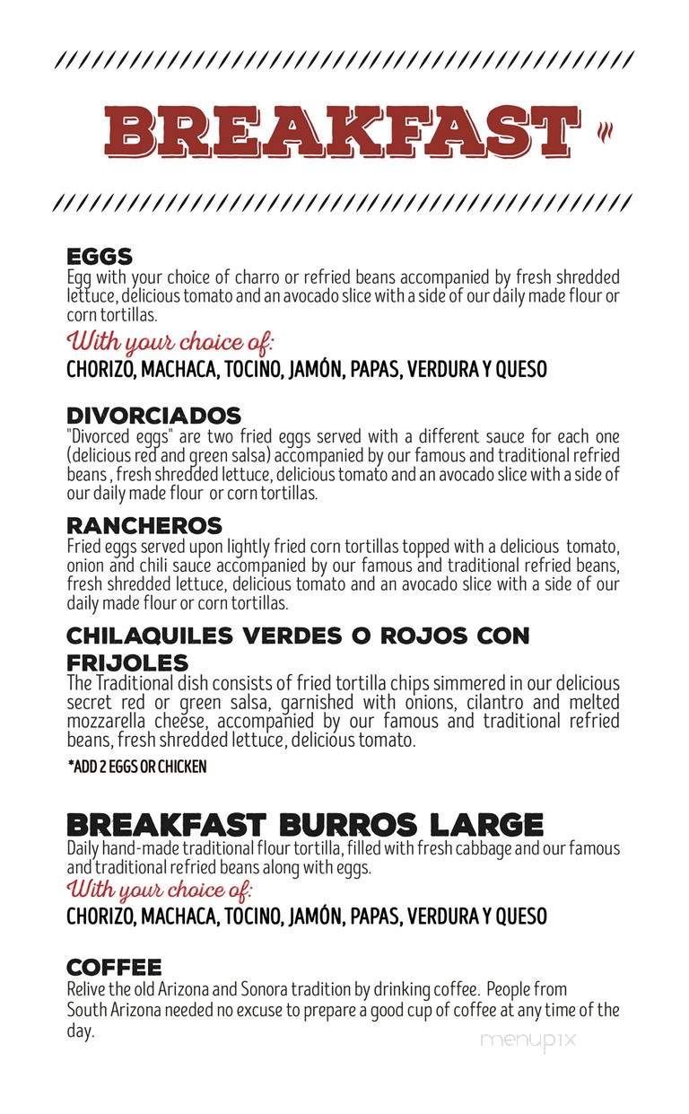 B K Carne Asada & Hot Dogs - Tucson, AZ menu_pic