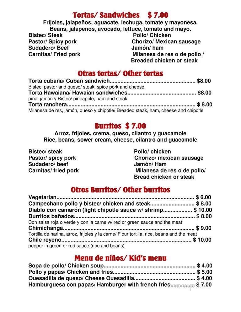 Los Molcajetes Mexican Restaurant - Indianapolis, IN menu_pic