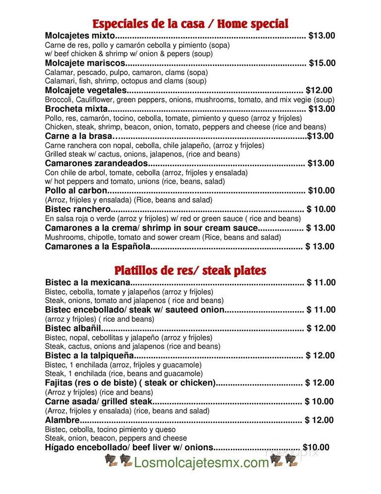 Los Molcajetes Mexican Restaurant - Indianapolis, IN menu_pic