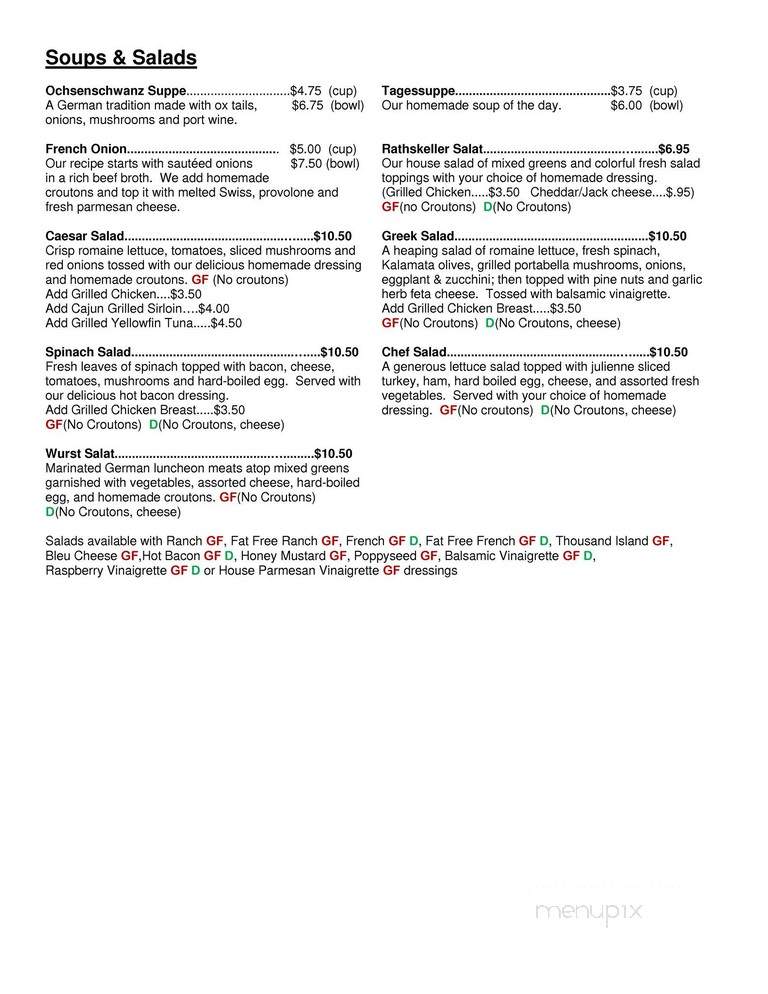 Rathskeller Restaurant - Indianapolis, IN menu_pic