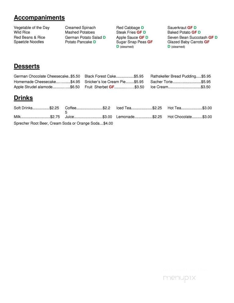 Rathskeller Restaurant - Indianapolis, IN menu_pic