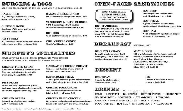 Murphy's Steak House - Indianapolis, IN menu_pic