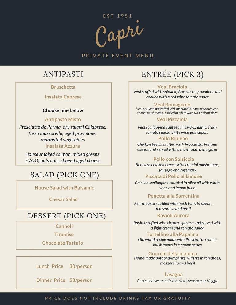 Capri Restaurant - Indianapolis, IN