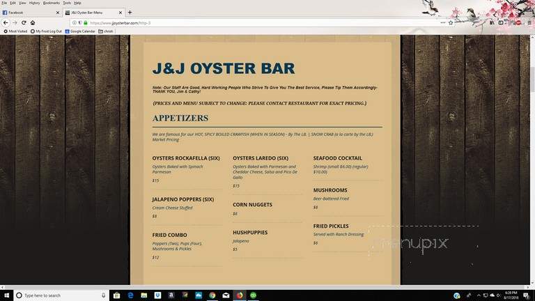 J & J Oyster Bar - Fort Worth, TX menu_pic