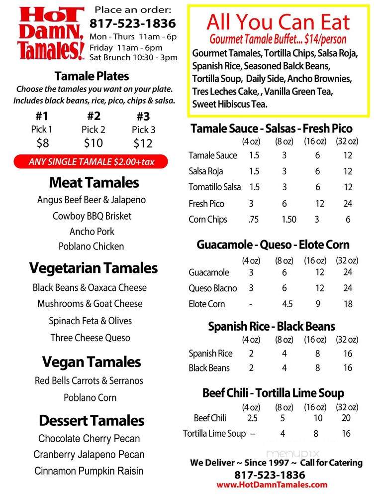 Hot Damn Tamales - Fort Worth, TX menu_pic
