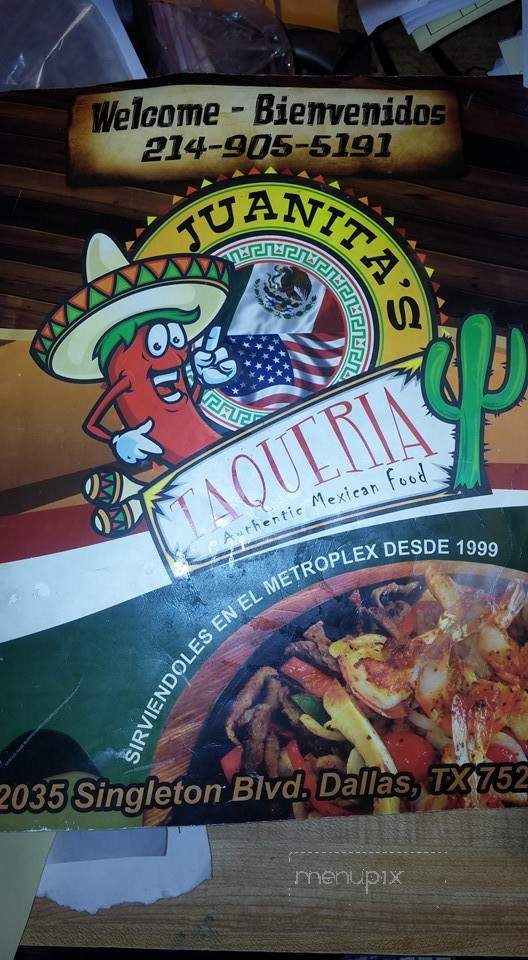 Juanita's - Dallas, TX menu_pic