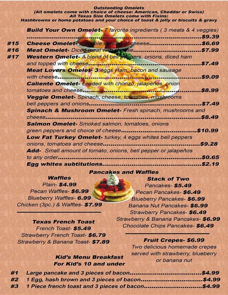 Mustang Cafe & Bar - Plano, TX menu_pic