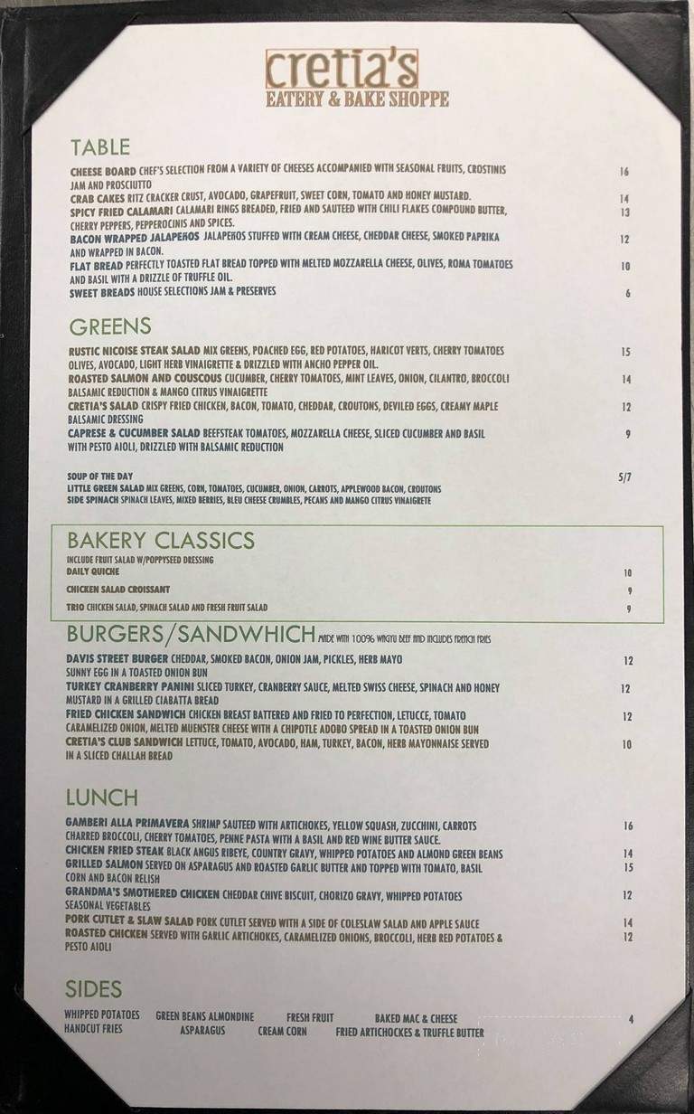 Cretia's On Mc Kinney - Dallas, TX menu_pic