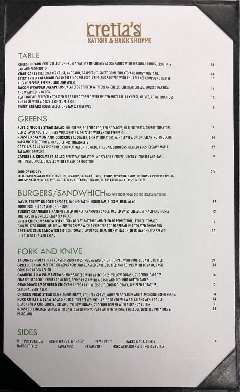Cretia's On Mc Kinney - Dallas, TX menu_pic
