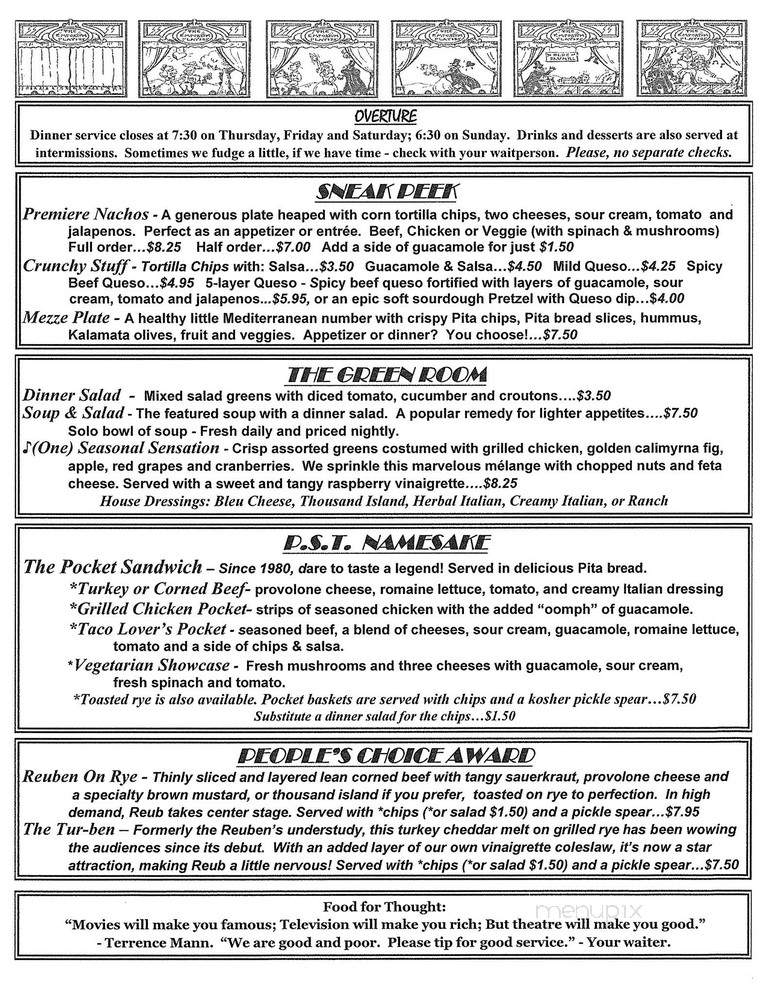 Pocket Sandwich Theatre - Dallas, TX menu_pic