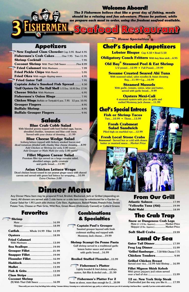 3 Fishermen Seafood - Fort Myers, FL menu_pic