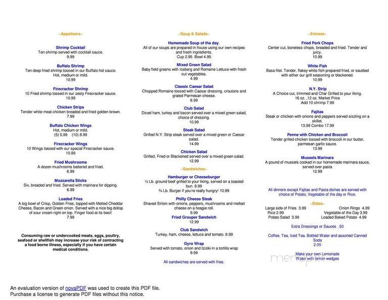 Alex Place - Port Richey, FL menu_pic