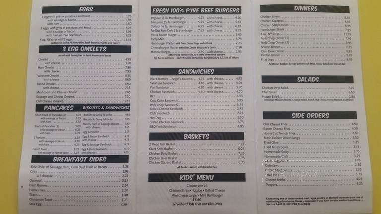 Angel's Dining Car - Palatka, FL menu_pic