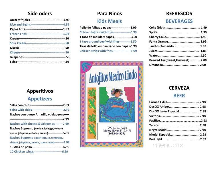 Antojitos - Moore Haven, FL menu_pic