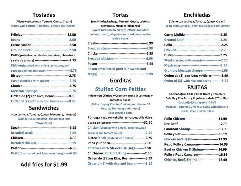 Antojitos - Moore Haven, FL menu_pic