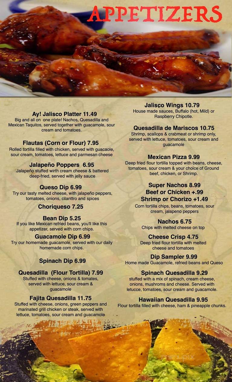 Ay Jalisco 5 - Clermont, FL menu_pic