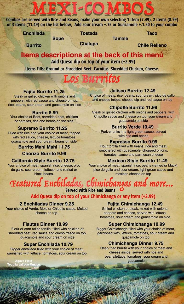 Ay Jalisco 5 - Clermont, FL menu_pic