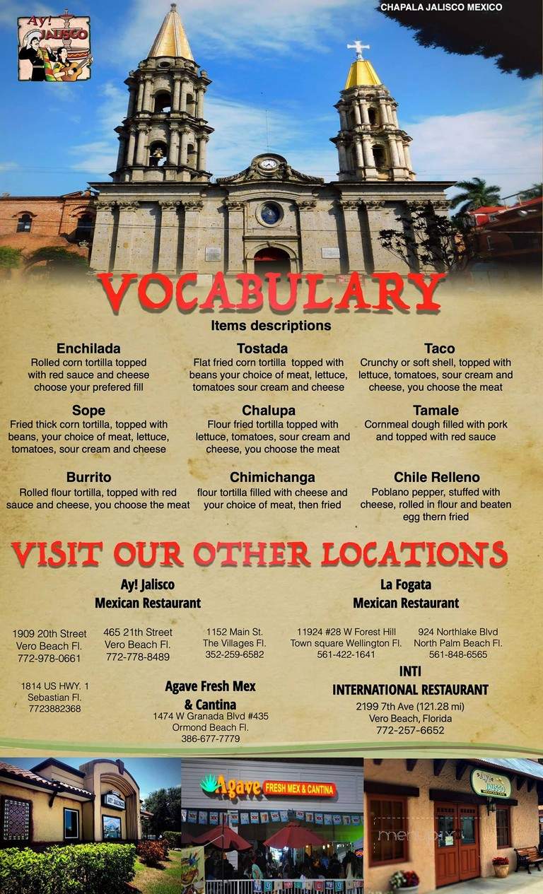 Ay Jalisco 5 - Clermont, FL menu_pic