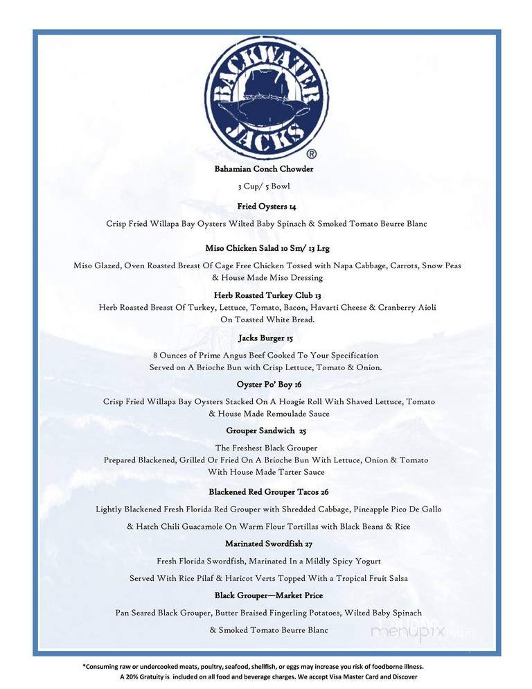 Backwater Jacks - Bonita Springs, FL menu_pic