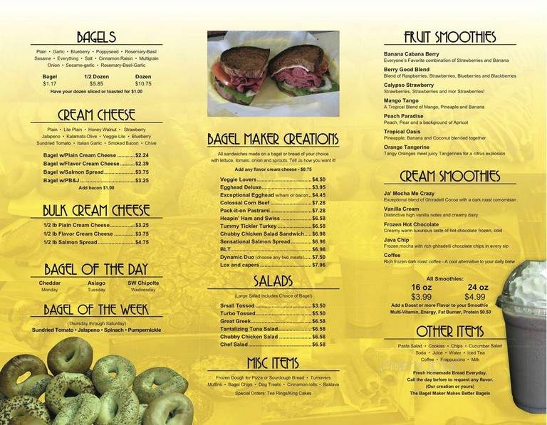 Bagel Maker - Panama City, FL menu_pic