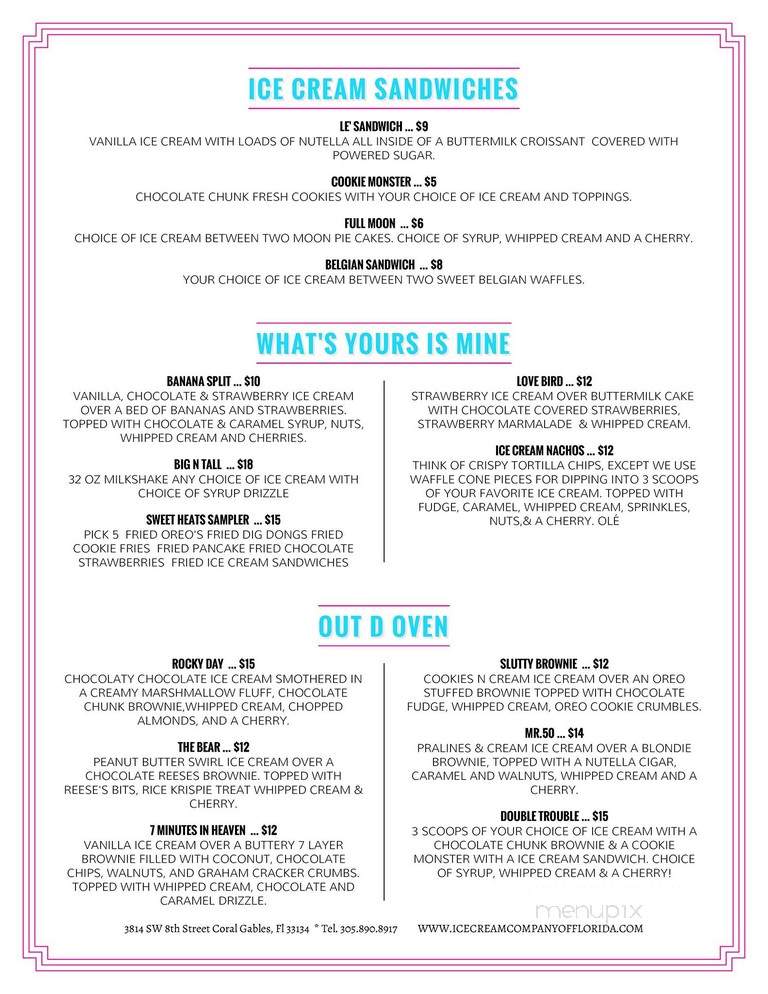Banana Royale Ice Cream - Miami, FL menu_pic