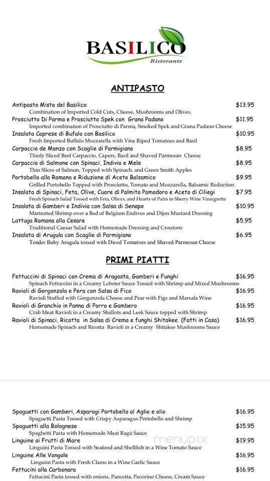Basilico Ristorante - Virginia Gardens, FL menu_pic