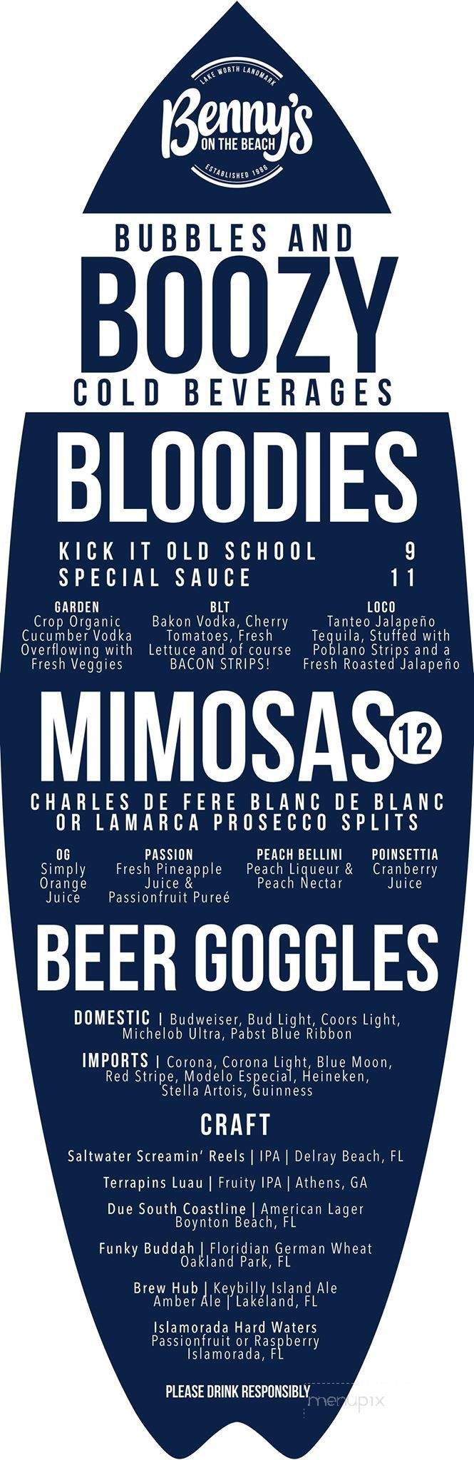 Benny's On The Beach - Lake Worth, FL menu_pic