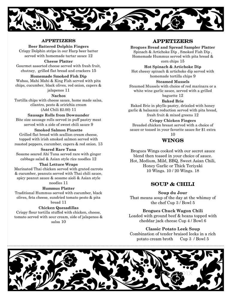 Brogues Downunder - Lake Worth, FL menu_pic